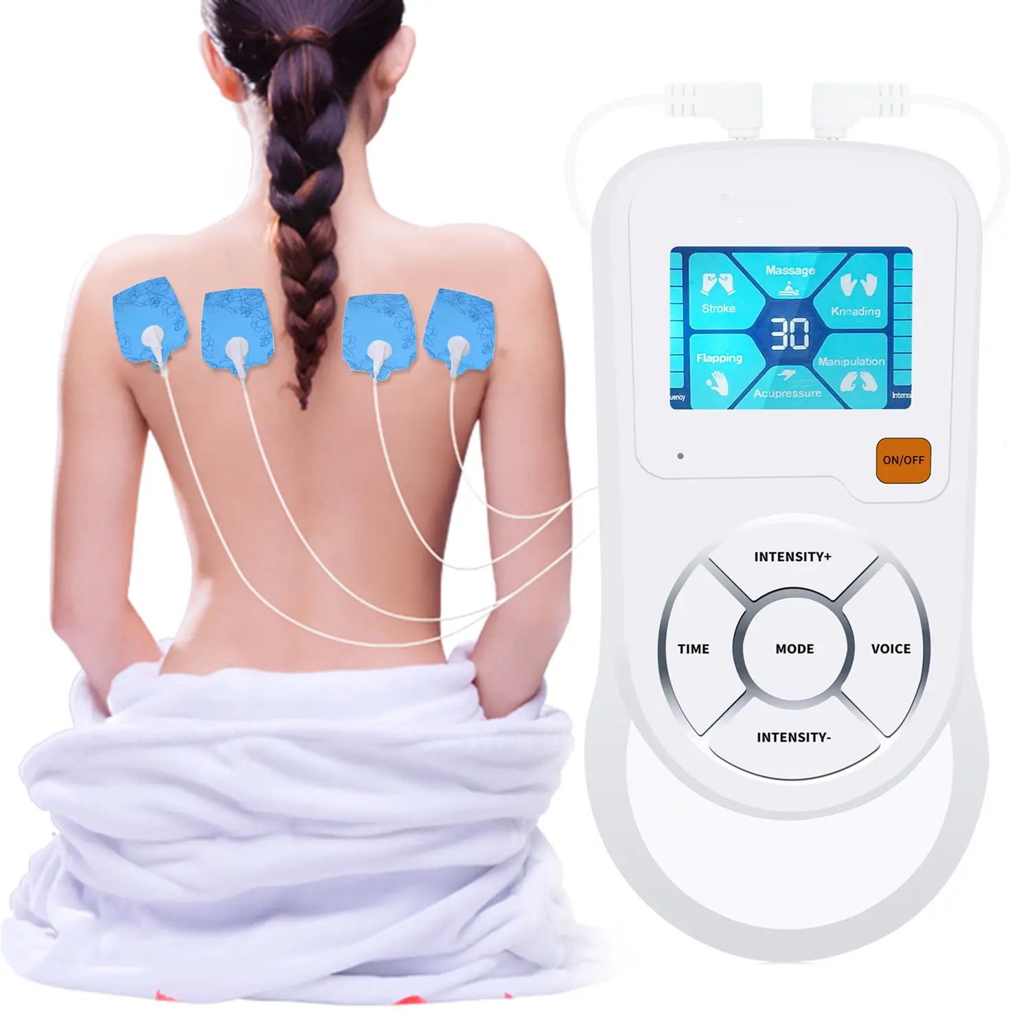 Alívio Da Dor Circulação Dupla Pessoa Massageador De Pulso Digital Meridian Dezenas Terapia Muscular Simulador Corporal Ems Dezenas Massageador