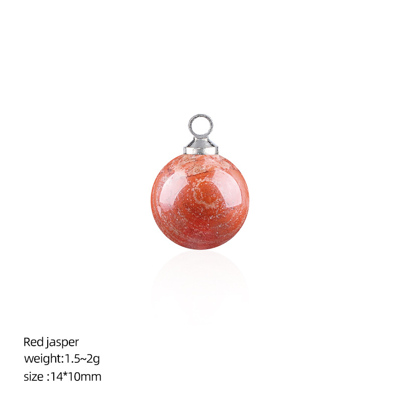 Pendentif rond 10mm en jaspe rouge