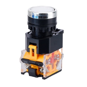 ABILKEEN 22mm瞬間スプリングリターンまたはラッチ1NO + 1NCプラスチック材料白色LEDライトプッシュボタンスイッチ付き - Product Image 2
