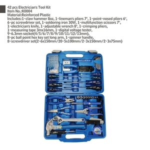 ชุดเครื่องมือ DIY สำหรับใช้ในบ้าน,ชุดเครื่องมือไฟฟ้าสำหรับช่างไฟฟ้าชุดซ่อมประจำวัน42ชิ้นปี C-MART - Product Image 3