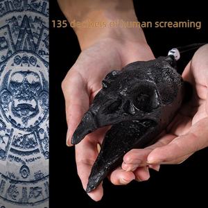 ブラッククロウ骨トーテムホイッスルレシンモンスターサウンドストレスリリーフテクニックアーティファクトゴーストハウス商工会議所プロップアステカ死ホイッスル