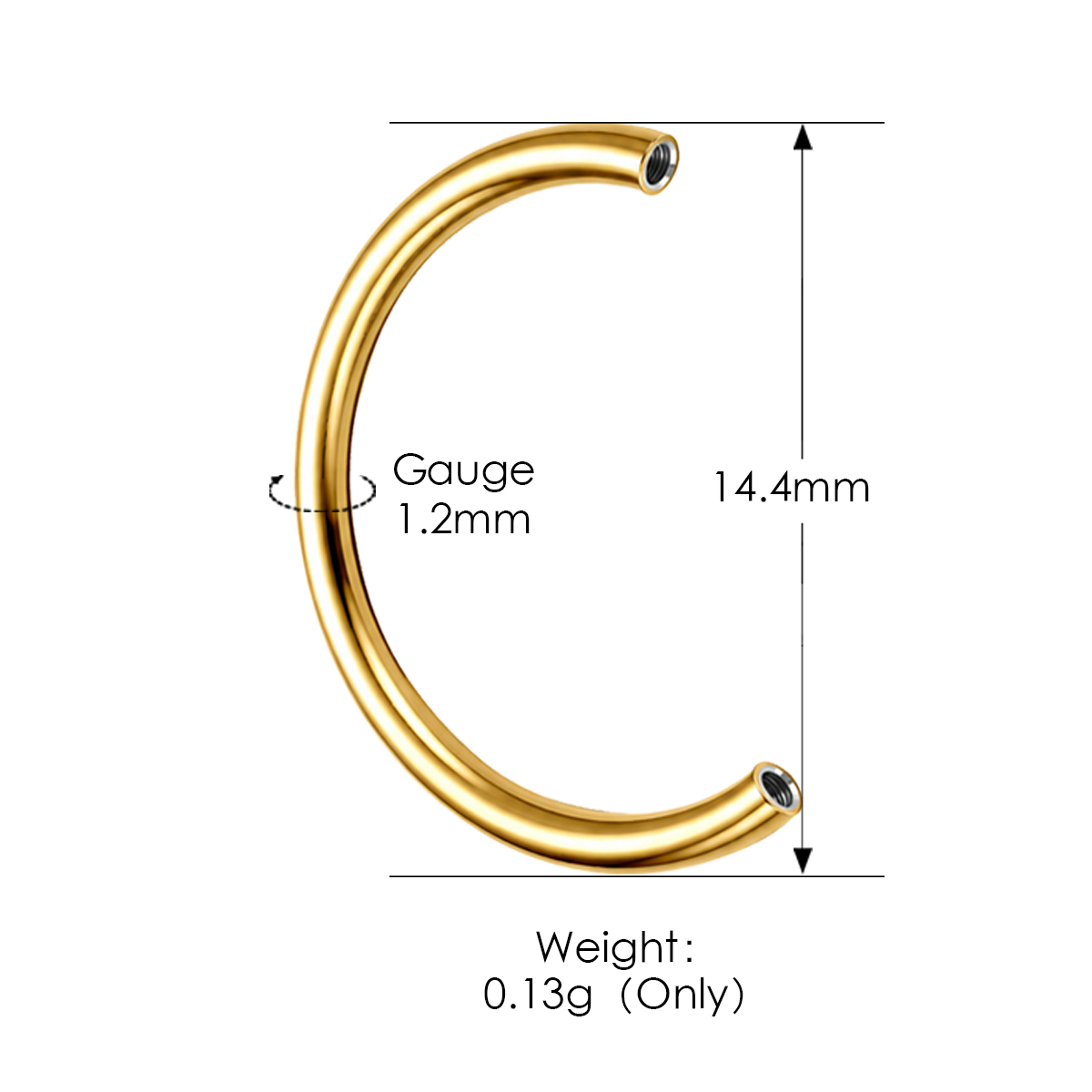 Gold-1.2*14.4mm