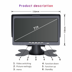 ポータブル7-11.6インチHD液晶モニターVGA BNC AV入力IPSパネルDCインターフェース内蔵スピーカーPC用CCTVカメラデスクトップ用 - Product Image 2