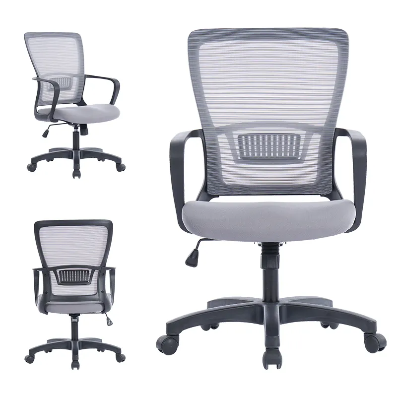 Chaise de bureau de conférence pivotante ergonomique en maille de luxe de haute qualité avec roulettes et soutien lombaire pour les maux de dos