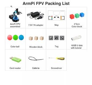 Hiwonder ArmPi FPV AI Vision ROS Роботизированная рука с открытым исходным кодом, программируемый робот-комплект для питона с питанием от Raspberry Pi 4B