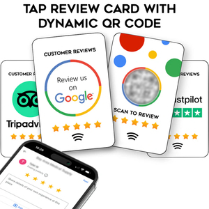 PVC Table Display Acrylic TAP Stand Plaque Five Sign Tags Karte NFC 5 Star Rfid QR <strong>Code</strong> 120X120mm Google Review Epoxy Sticker - Product Image 5