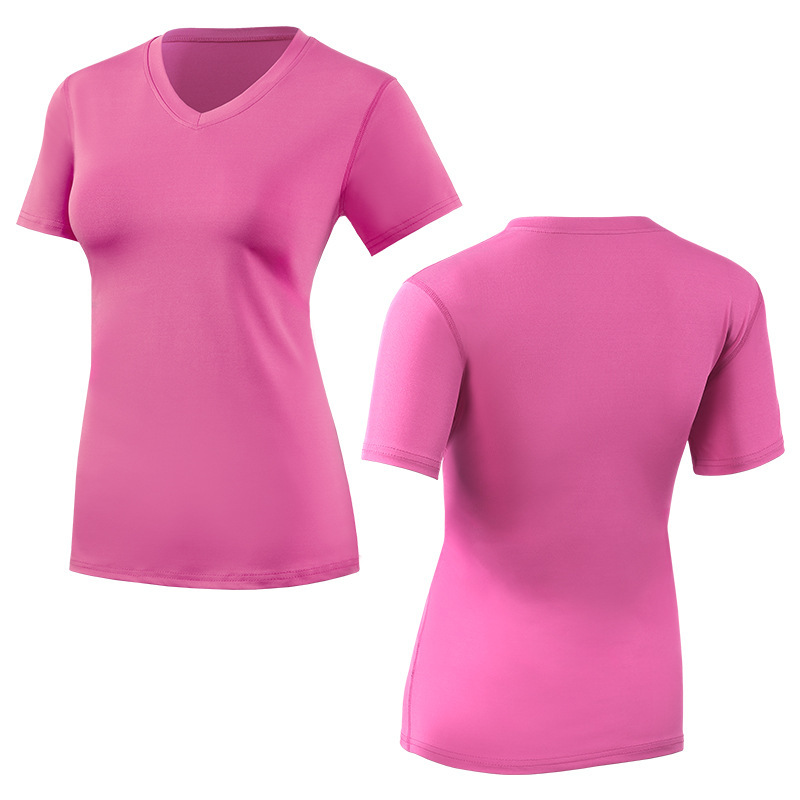 T-shirts de yoga et de course rose