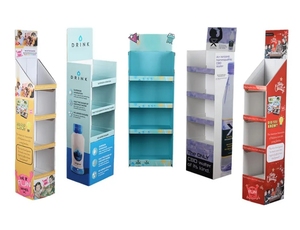 Biểu tượng tùy chỉnh in ấn tái chế Sản phẩm bán lẻ Pop tông sàn hiển thị đứng sản phẩm hiển thị các tông kệ - Product Image 5