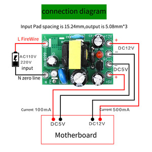 XH-M299 de módulo de fuente de alimentación AC-DC aislado placa PCB de entrada 110-220V salida 12V0.5A + 5V - Product Image 3