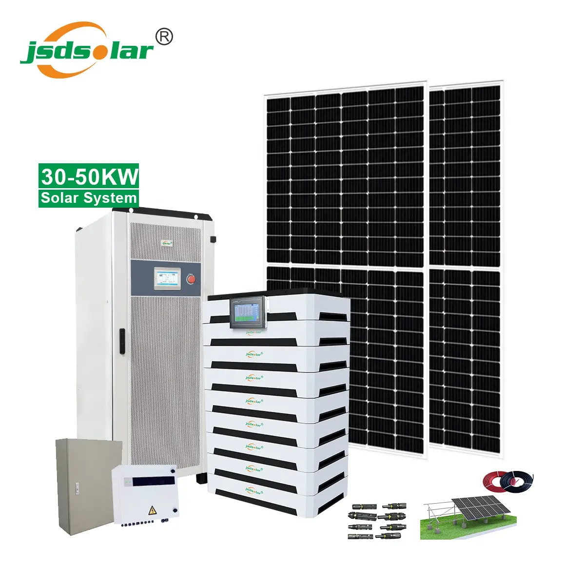 30KW 50KW 100KW 150KW 하이브리드 태양 광 발전 시스템 30 50 100 150 KW 리튬 배터리 학교 공장