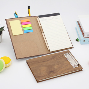 A4 Custom Nurse Wooden Cover Clip Board <strong>Notebook</strong> <strong>Notepad</strong> Holders with Pencil Foldable Note Book Promotional <strong>Memo</strong> Pad Sticky - Product Image 1