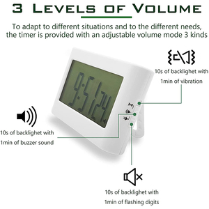 J & R Große LCD Rechteck Magnet Küche Timer Digital Count Up Down Wecker Stop Kochen Werkzeug Kochen Alarm timer mit Uhr - Product Image 5