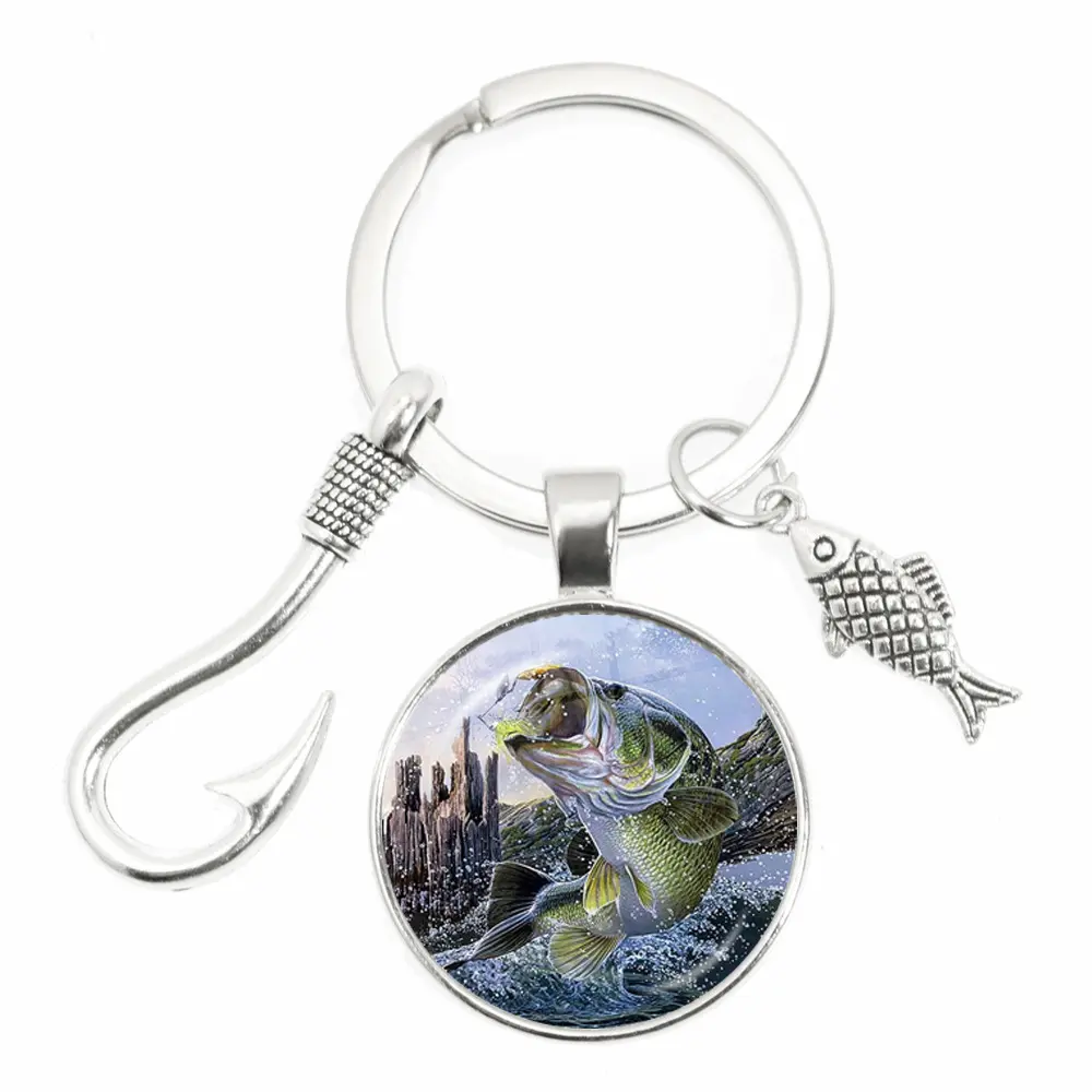 GONE FISHING Schlüssel anhänger mit Haken Angel liebhaber Zeit Edelsteins chl üssel Kette Anhänger Angel geschäft Geschenke Souvenir