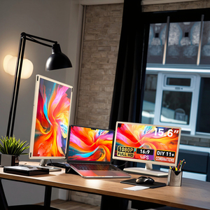 Monitor portatile Plug-and-Play a doppia estensione trasparente da 15.6 "USB per codifica e programmazione di Laptop da gioco - Product Image 1