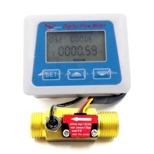 Pantalla LCD digital Medidor de flujo de agua Medidor de flujo Totámetro Registro de tiempo de temperatura con sensor de flujo G1/2 - Product Image 2