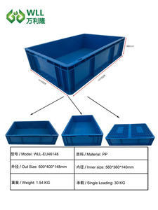 Caja sólida europea industrial europea, bolsa de plástico PP reciclable encajable para almacenamiento y uso logístico, contenedor de rotación apilable - Product Image 5