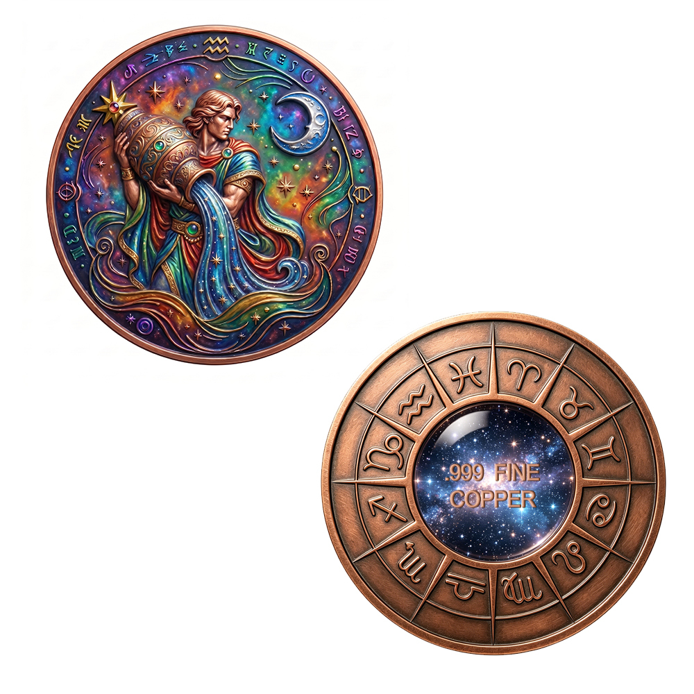 Moneda con relieve del zodíaco