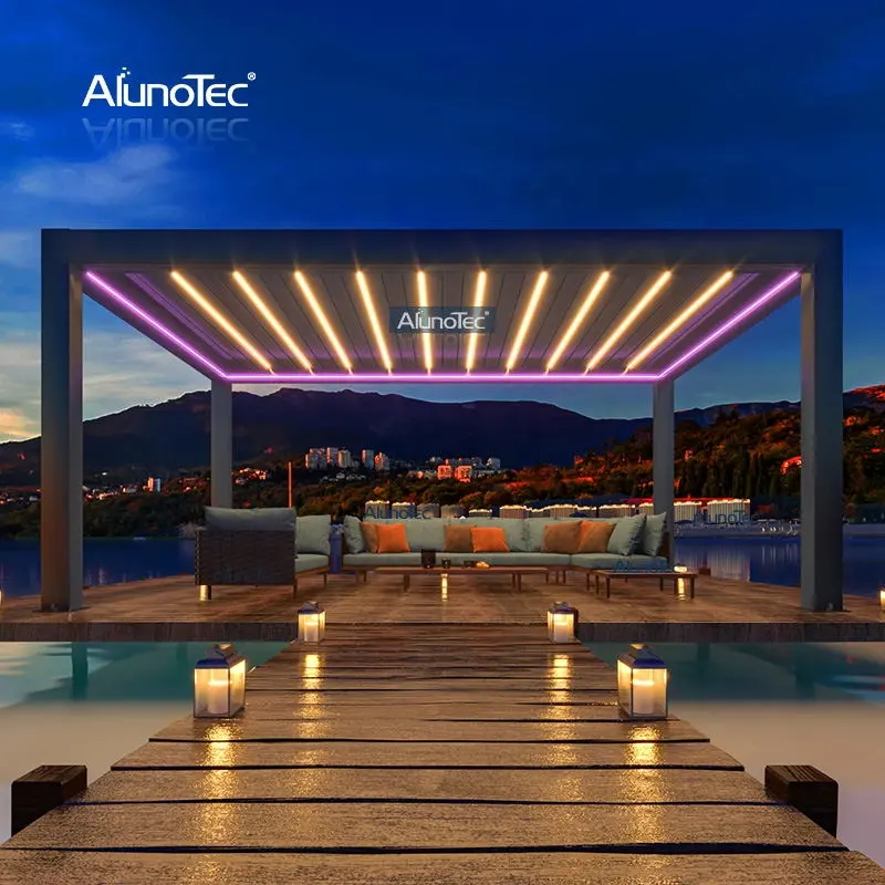 AlunoTec, parasol personalizado, techo, terraza impermeable, cenador eléctrico especial, pérgola de aluminio