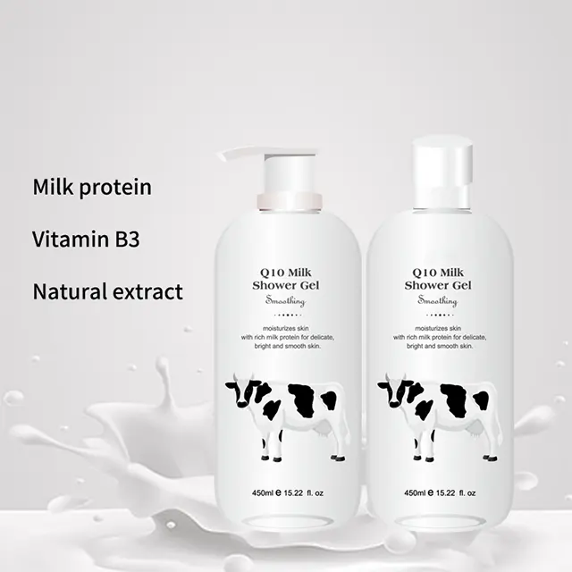 Großhandel Q10 Milch dusch gel Erfrischendes Bleaching Body Lasting Milk Bath Duft Dusch gel