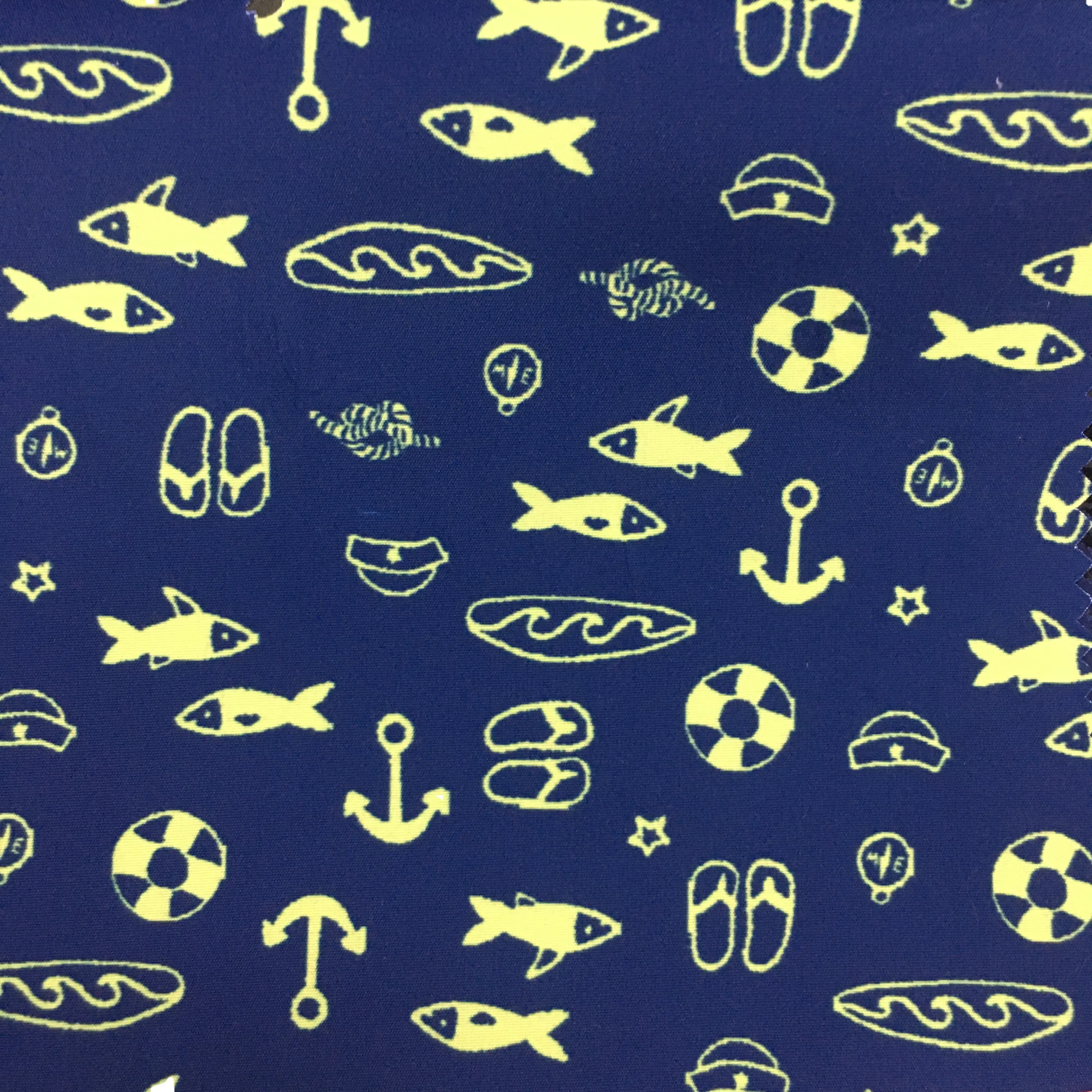 Sealife 및 항해 패턴 인쇄 일반 복숭아 신발 캐스 켓 비치 반바지