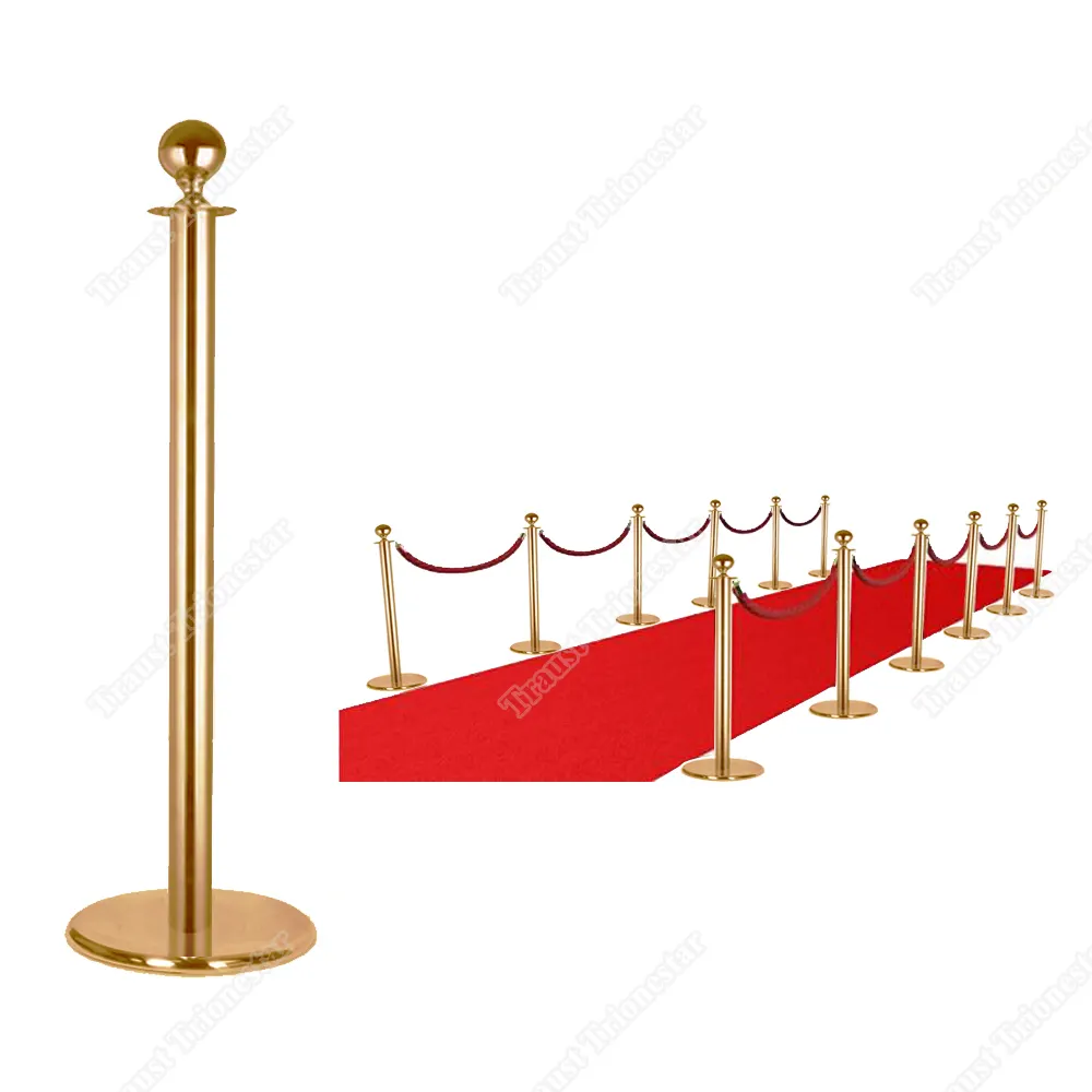 Traust High quality events red carpet queue poles stand rope stanchion, queue line velvet rope post barrier