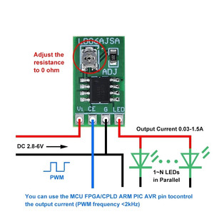 LED driver 30-1500MA constant <strong>current</strong> adjustable module <strong>PWM</strong> control board driver board DC3.3/3.7/5V - Product Image 4