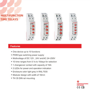 Onesto Relé de Enclavamiento Retardo de Encendido y Apagado 12VDC 24VDC Relé de Control de Tiempo 16A Relé Temporizador Muli Función con Indicador LED - Product Image 2