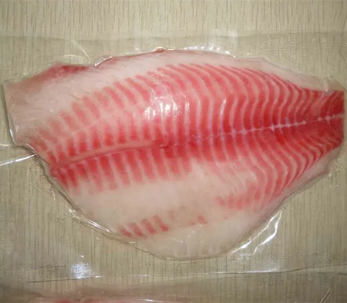 Inclinação de peixe frozen, filete tilapia congelada
