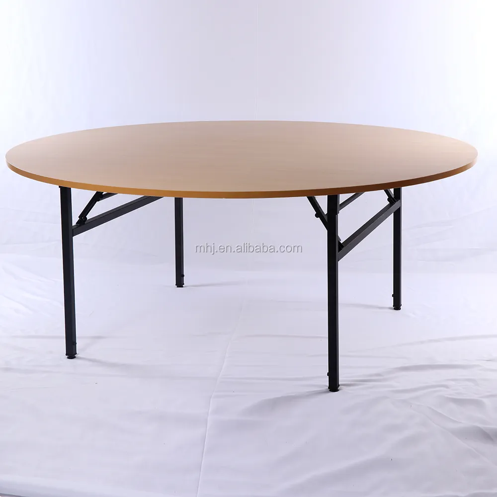 Mesas de banquete plegables de madera laminada para eventos de hotel, mesas redondas, venta al por mayor