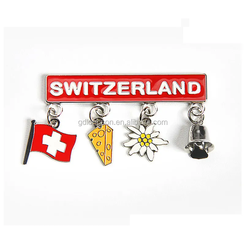 Aimants de réfrigérateur personnalisés en métal et en émail, accessoires Souvenir, fabrication suisse, nouveauté 2020