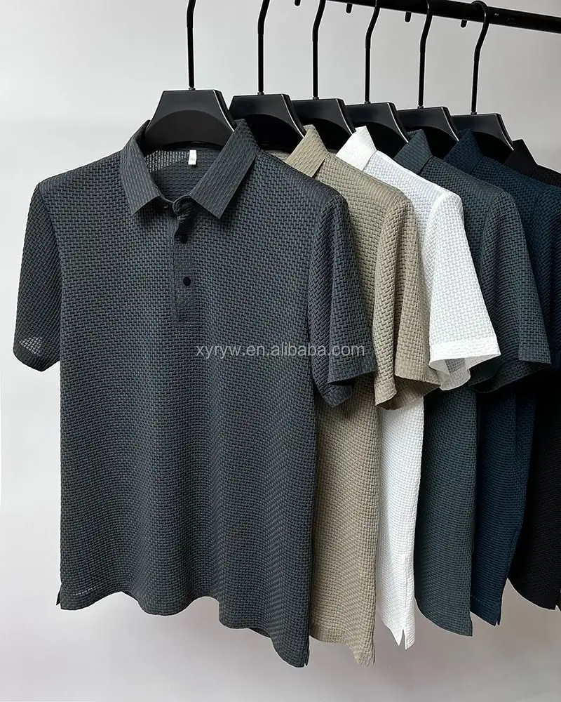 Men's Golf Lapel Polo Shirt Wholesale Custom Design High Quality Plain Smart Embroidered Short Sleeve for Sports Casual Knitted