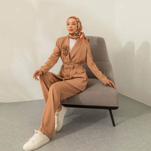 2024, скромный комплект из двух предметов в праздничном стиле, мусульманская юбка, Женское Платье макси с моллюсками и завязками на бретельках, популярный элемент Абая - Product Image 4