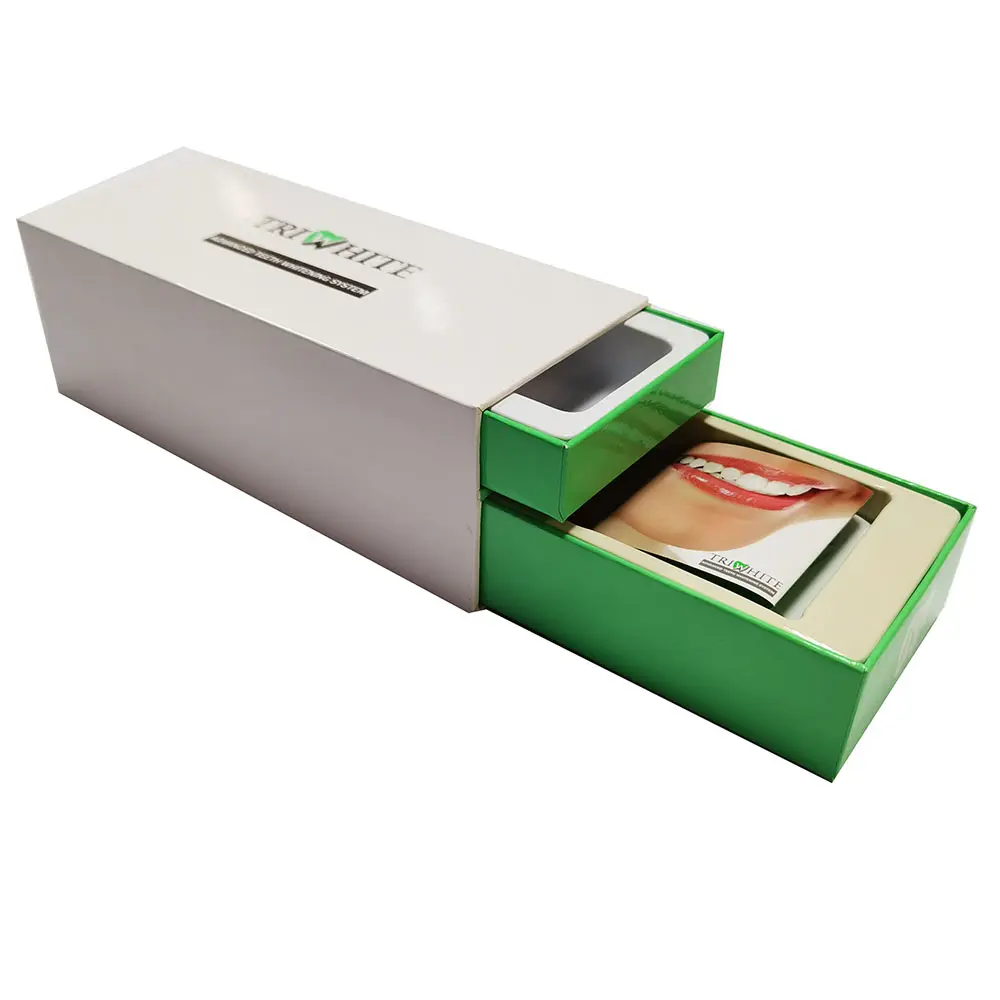 Vassoio in plastica inserto di lusso rigido cassetto regalo scatola di carta bianca denti strumenti dentali imballaggio