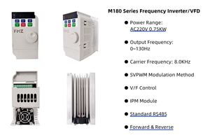 220v 1相入力3相出力100w 400w 750w vfd可変周波数ドライブAC周波数インバーターVFDドライブ在庫あり - Product Image 3
