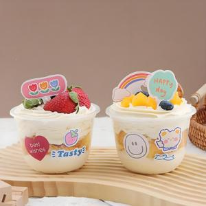 卸売3オンス5オンス8オンス使い捨て紙カップアイスクリーム冷凍ヨーグルトカップふたとスプーン付き
