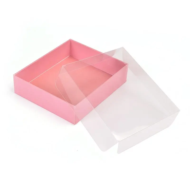 Coperchio di plastica di carta di cartone all'ingrosso che imballa scatola di torta trasparente di compleanno di lusso quadrata personalizzata con finestra in pvc