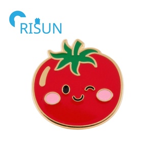 Nhà Máy Bán Buôn Giá Rẻ Cà Chua Súp Rau Thực Phẩm Ve Áo Pins Kim Loại Men Trâm Cài Tùy Chỉnh Kawaii Màu Đỏ Cà Chua Men <span class=keywords><strong>Pin</strong></span> Huy Hiệu - Product Image 3
