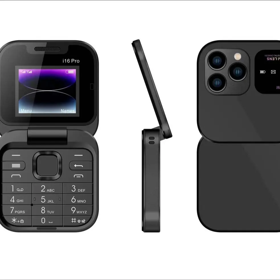 Flip Mini telefono i16pro i17pro 1.77 pollici MTK telefono in carta di alta qualità