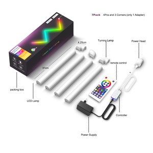 Renk lamba Tuya WIFI müzik Sync DIY gece oyun işıkları duvar odası dekorasyon Glide Led duvar işık RGB akıllı Led tüp işık Bar
