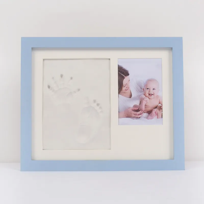 Wooden Picture Frame for Baby Boys Girls Baby Gifts Baby Hand and Footprint Clay Kit