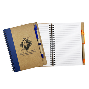 Cuaderno Kraft impreso personalizado Cuaderno Kraft Bolígrafos de cubierta personalizables y cuadernos en espiral con logotipo personalizado - Product Image 2