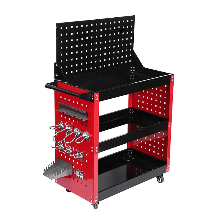 JH-Mech ODM Workshop Amplamente Utilizado 3-Tier Heavy Duty Multi-Purpose Resistente e Durável Laminados a Frio Aço Rolamento Tool Cart