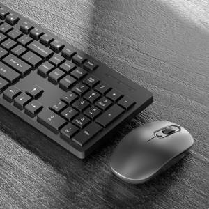 Teclado de ordenador silencioso de oficina de 104 teclas de tamaño completo y 2,4G, combinación de teclado y ratón inalámbrico Multimedia para PC, tableta y portátil