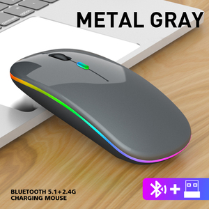 Custom mini ricaricabile BT5.0 senza fili mouse ergonomico LED retroilluminazione di gioco silenzioso 2.4GHz mouse per il computer portatile e - Product Image 2