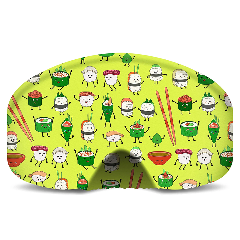 Fluorescent green rice ball sushi wasabi