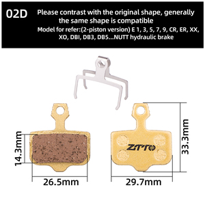 ZTTO 1 Pair Full Metal MTB Brake Pads Compatible MT200 M8000 M785 G03TI G04TI DB1 <strong>Level</strong> Guide <strong>Code</strong> DB1 BB5 BB7 CR MT2 MT4 Brakes - Product Image 5