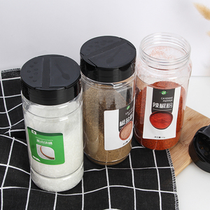 無料サンプルプラスチックPETペッパーパッキングシェーカープラスチックスパイスジャー/塩コショウ容器400mlスパイスシェーカー
