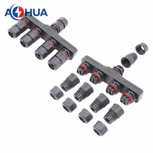 Screw Fixing Type 2PIN Assembly Cable <strong>Connector</strong> 1 <strong>Input</strong> 2/3/4 Cables <strong>Output</strong> DC <strong>Connector</strong> M16 Parallel LED Wire Plug - Product Image 6