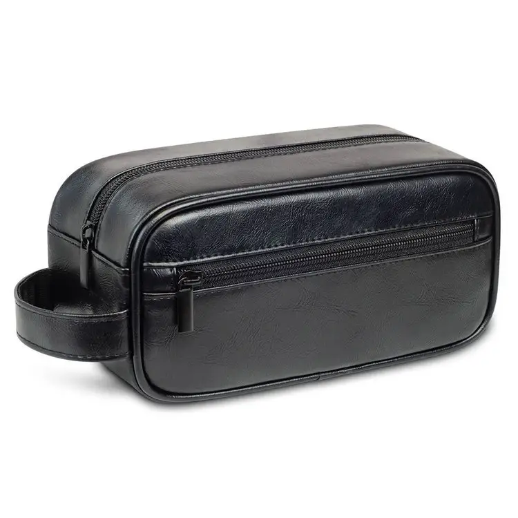 Organizador colgante de cuero Pu portátil de viaje grande neceser maquillaje bolsa de cosméticos bolsa caja paquete para hombres y mujeres