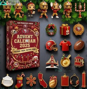 San Francisco 49ers <span class=keywords><strong>Advent</strong></span> Lịch Mù Box-Lễ hội Giáng Sinh Cây Môi trường Trang Trí Nội Thất Đồ Trang Trí Cho <span class=keywords><strong>Nfl</strong></span> 49ers Người hâm mộ - Product Image 1